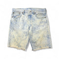 Levi's 501 shorts in denim con lavaggio acido, taglio vivo, taglia L, blu, in cotone, con chiusura a bottoni