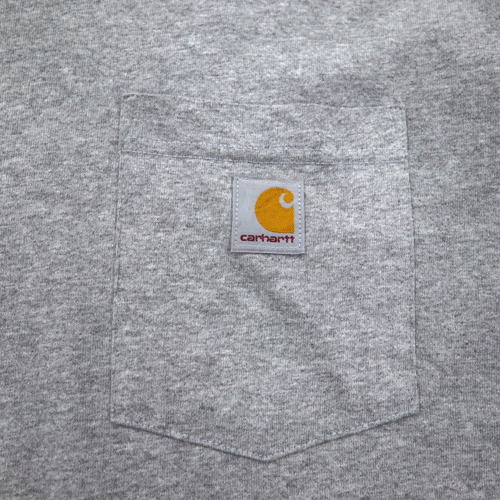 Carhartt T-shirt a maniche lunghe con taschino, vestibilità ampia, 3XL, grigio, LOOSE FIT HEAVYWEIGHT LONG-SLEEVE POCKET T-SHIRT K126
