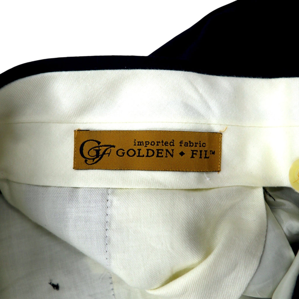 Pantaloni larghi con pieghe GOLDEN FIL, anni '90, made in USA, taglia 35, blu navy, in lana