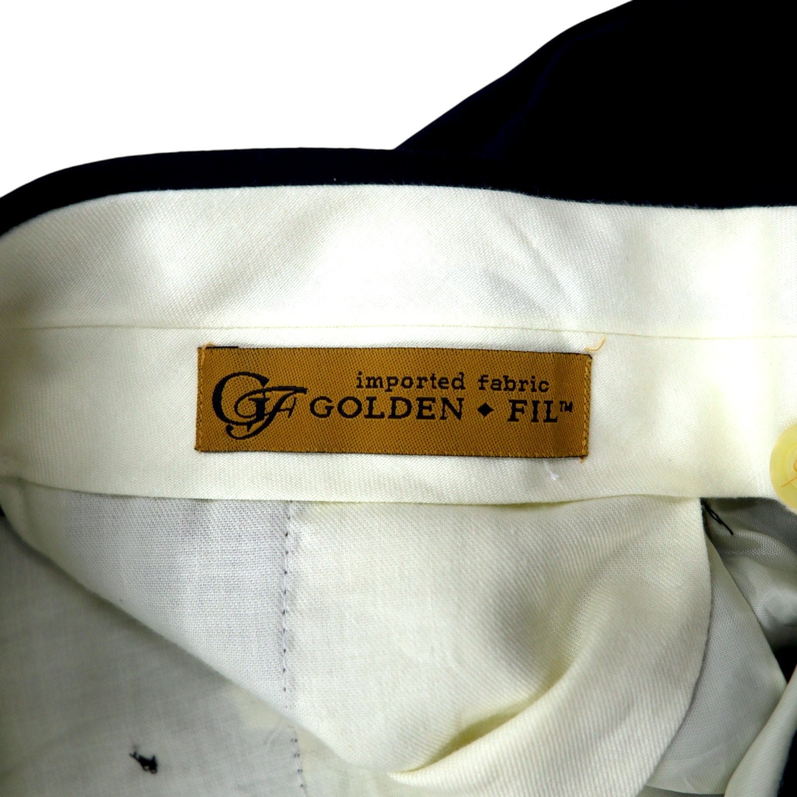 Pantaloni larghi con pieghe GOLDEN FIL, anni '90, made in USA, taglia 35, blu navy, in lana