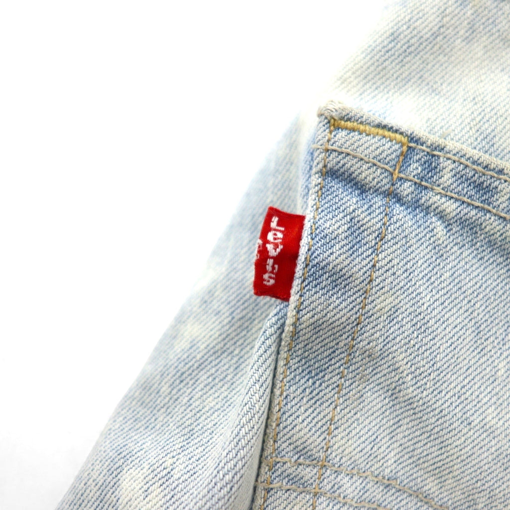 Levi's 501 shorts in denim con lavaggio acido, taglio vivo, taglia L, blu, in cotone, con chiusura a bottoni