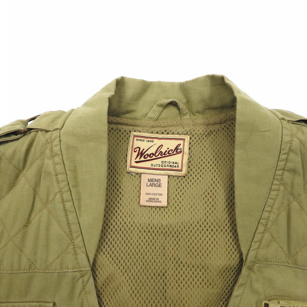 Woolrich 90年代 ハンティングベスト L ベージュ コットン マルチポケット