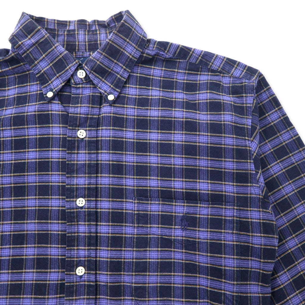 Camicia button-down Ralph Lauren M blu navy a quadri in cotone BIG SHIRT con ricamo piccolo pony