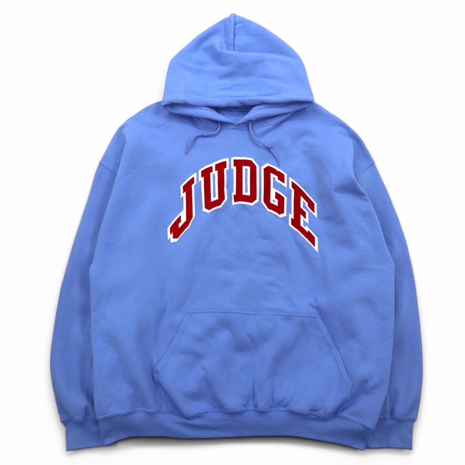 GILDAN Felpa pullover college 2XL blu Dry Blend interno felpato JUGDE logo ad arco Prodotto in Honduras