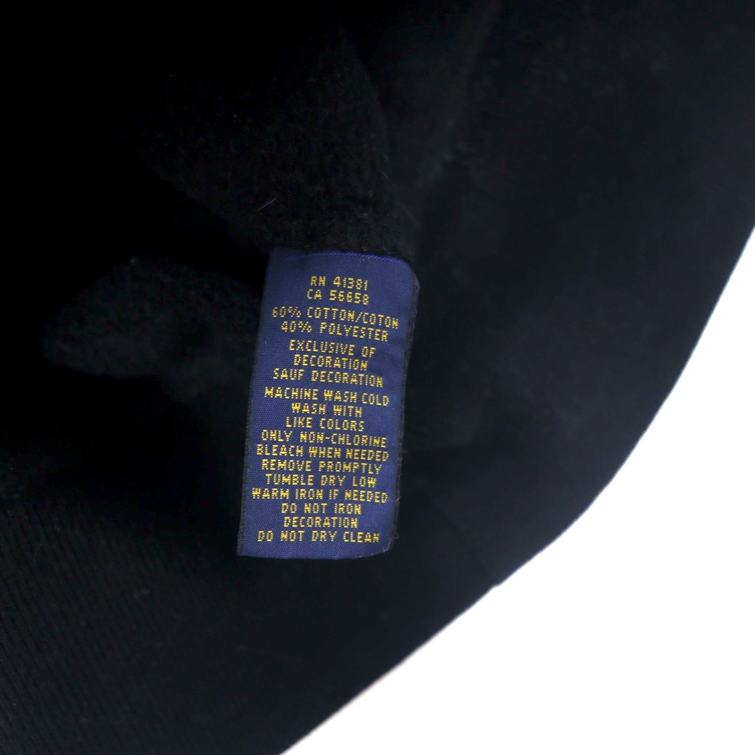 POLO RALPH LAUREN Felpa con cappuccio M Nera Cotone