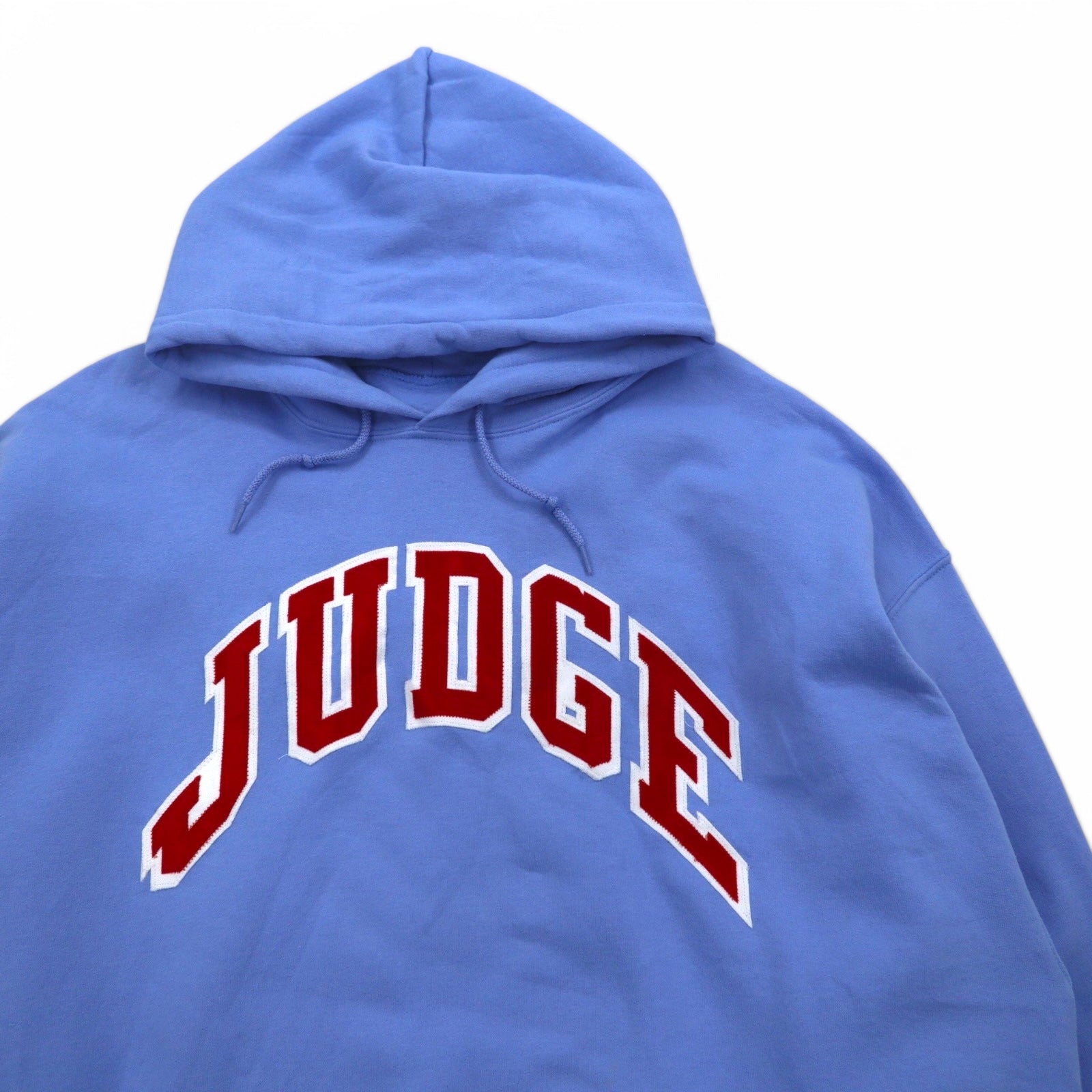 GILDAN Felpa pullover college 2XL blu Dry Blend interno felpato JUGDE logo ad arco Prodotto in Honduras