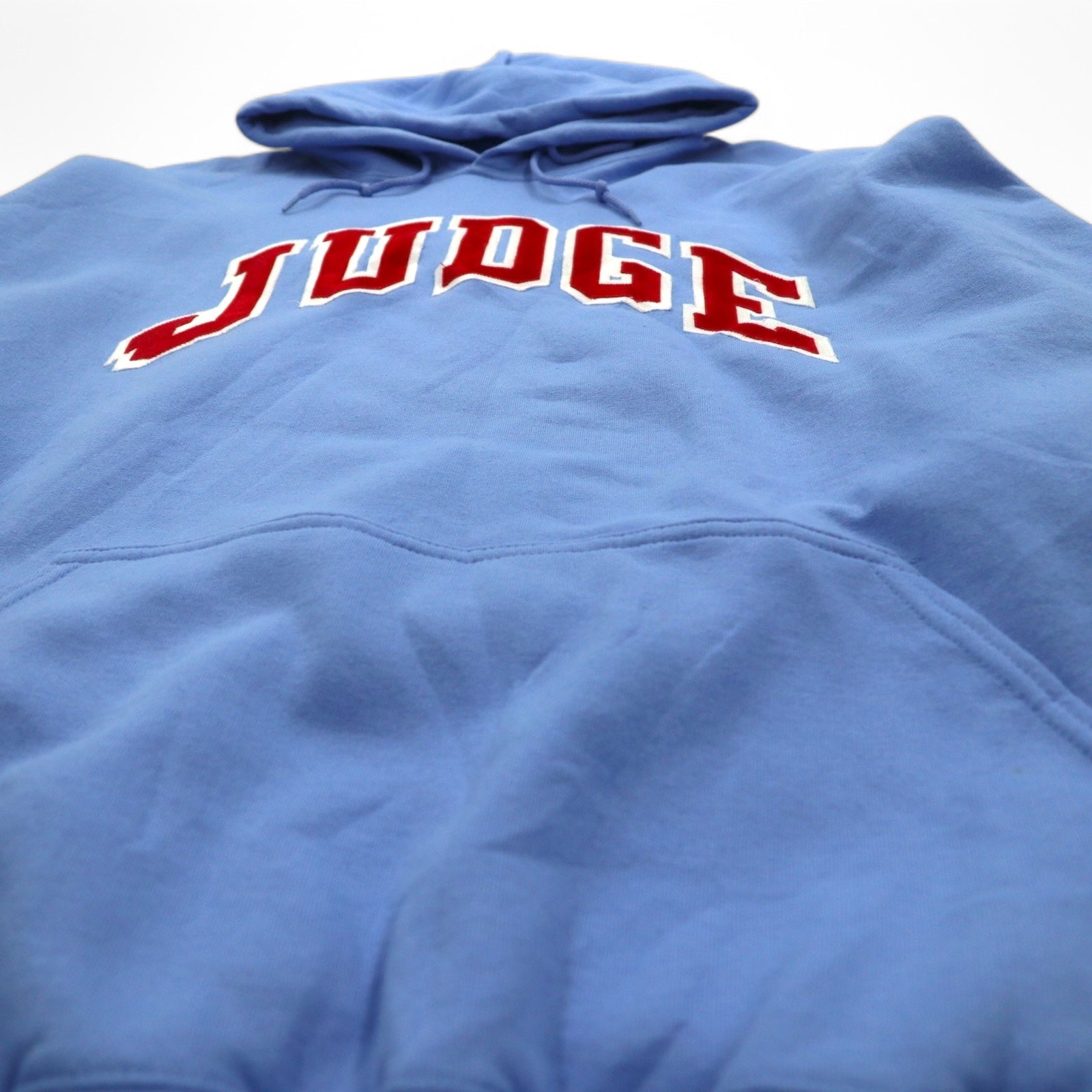 GILDAN Felpa pullover college 2XL blu Dry Blend interno felpato JUGDE logo ad arco Prodotto in Honduras