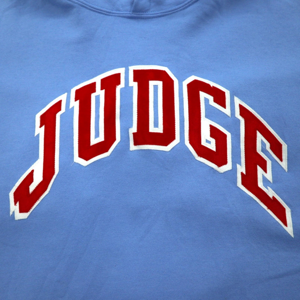 GILDAN Felpa pullover college 2XL blu Dry Blend interno felpato JUGDE logo ad arco Prodotto in Honduras
