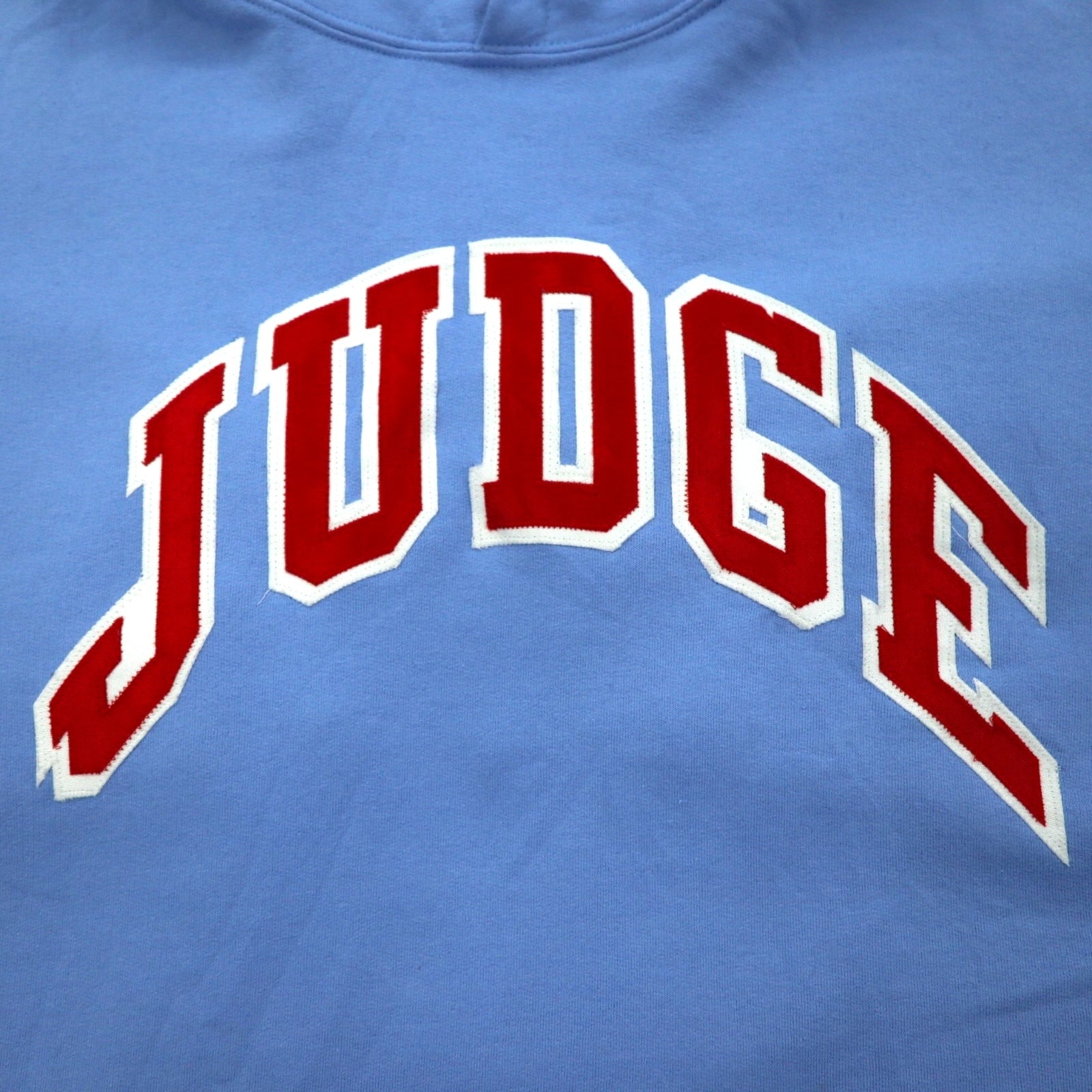 GILDAN Felpa pullover college 2XL blu Dry Blend interno felpato JUGDE logo ad arco Prodotto in Honduras