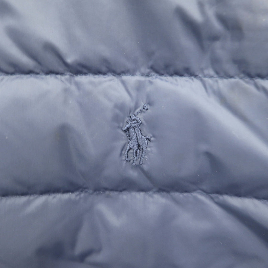 Polo Ralph Lauren パフォーマンス キルティング ダウンジャケット M ネイビー ナイロン切替 リブライン