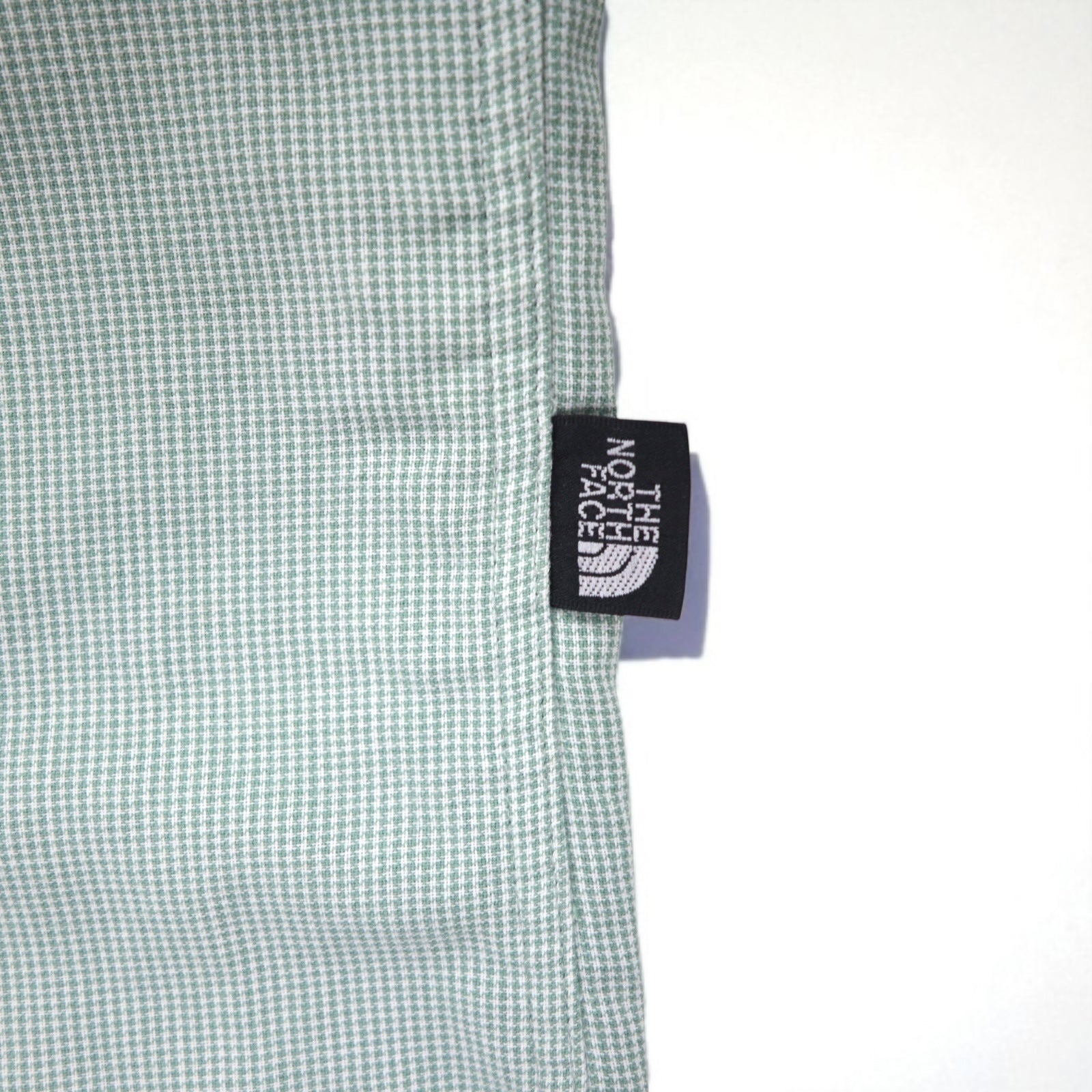 THE NORTH FACE アウトドア ポリエステルシャツ L グリーン チェック 胸ポケット ON-4569