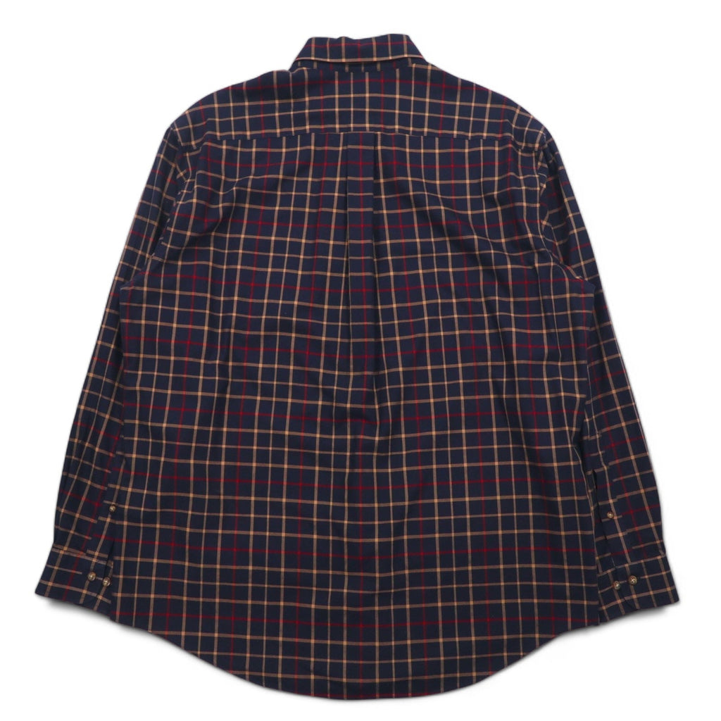 Brooks Brothers 346 Camicia button-down L Blu navy a quadri Cotone Oversize No-iron