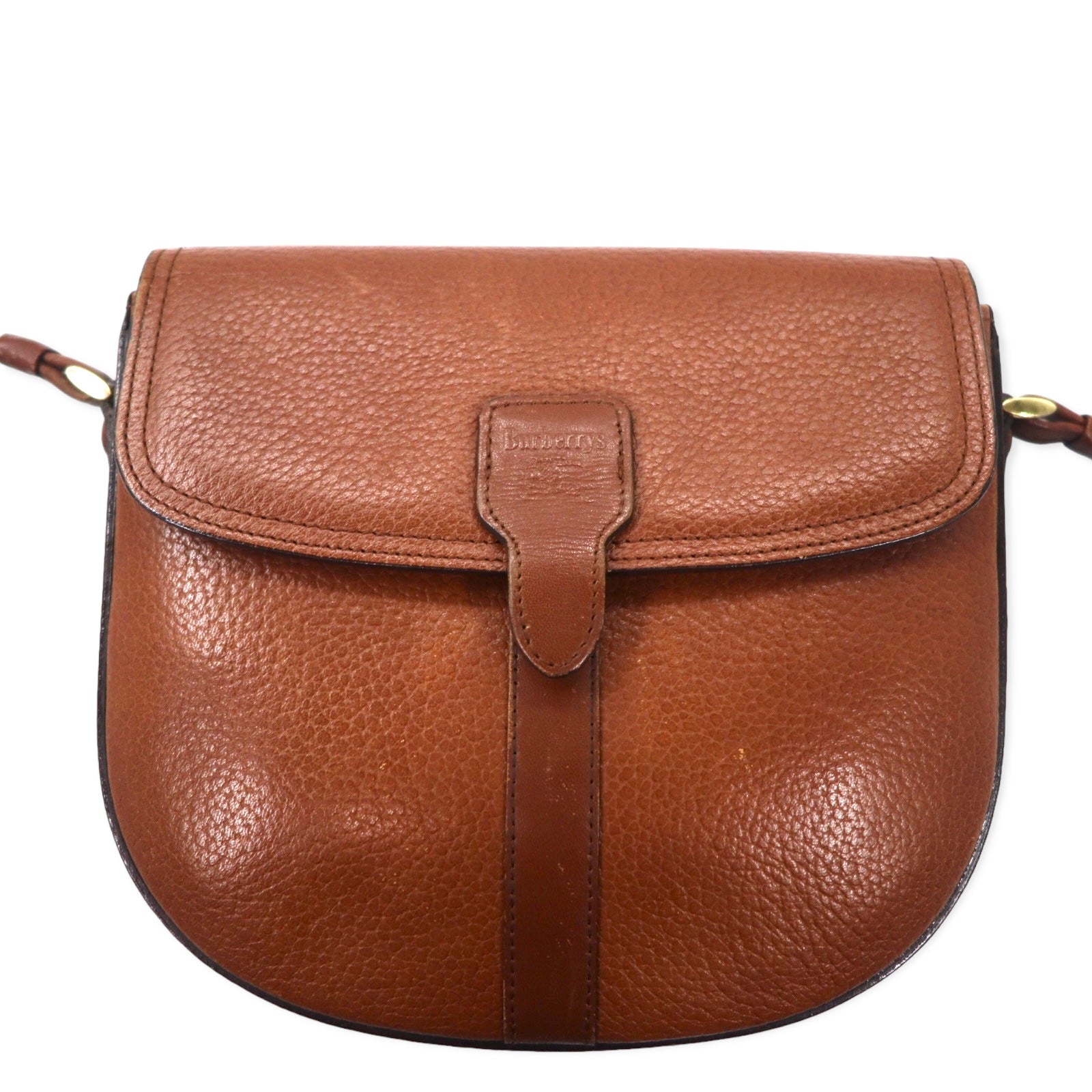 Burberry's Borsa a tracolla piccola borsa a tracolla in pelle martellata marrone Fodera Nova Check