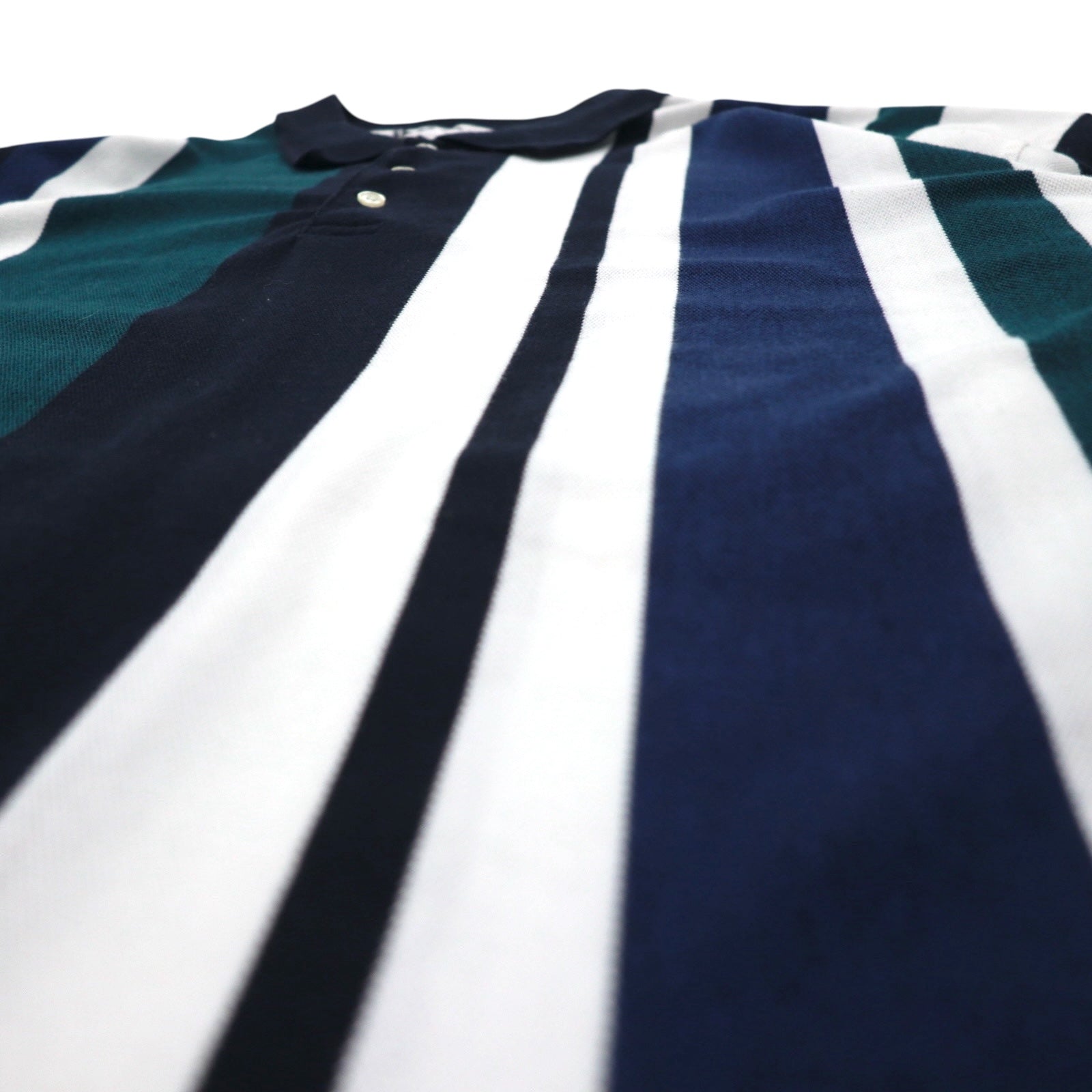 Anni '90 HARBOR BAY Polo a righe multiple 4XL GRANDE Blu navy Cotone Taglia grande