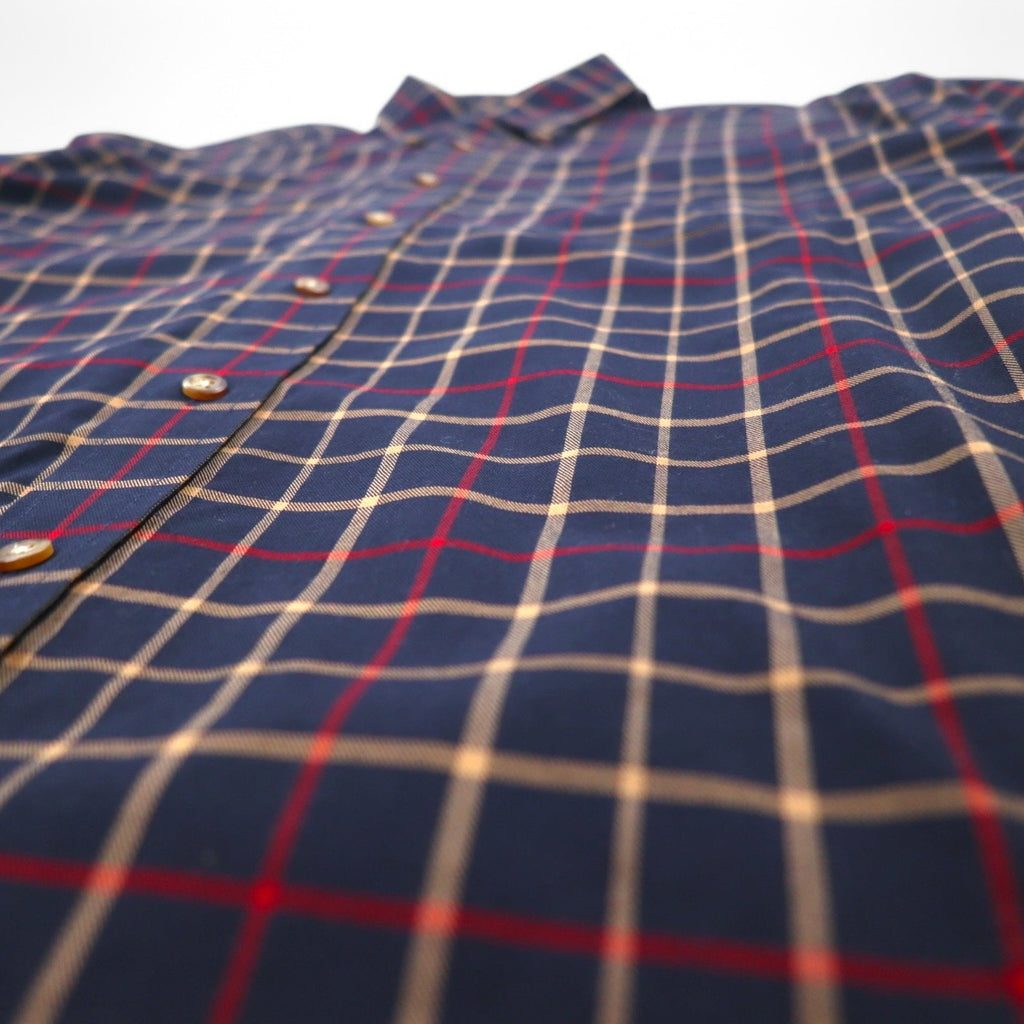 Brooks Brothers 346 Camicia button-down L Blu navy a quadri Cotone Oversize No-iron