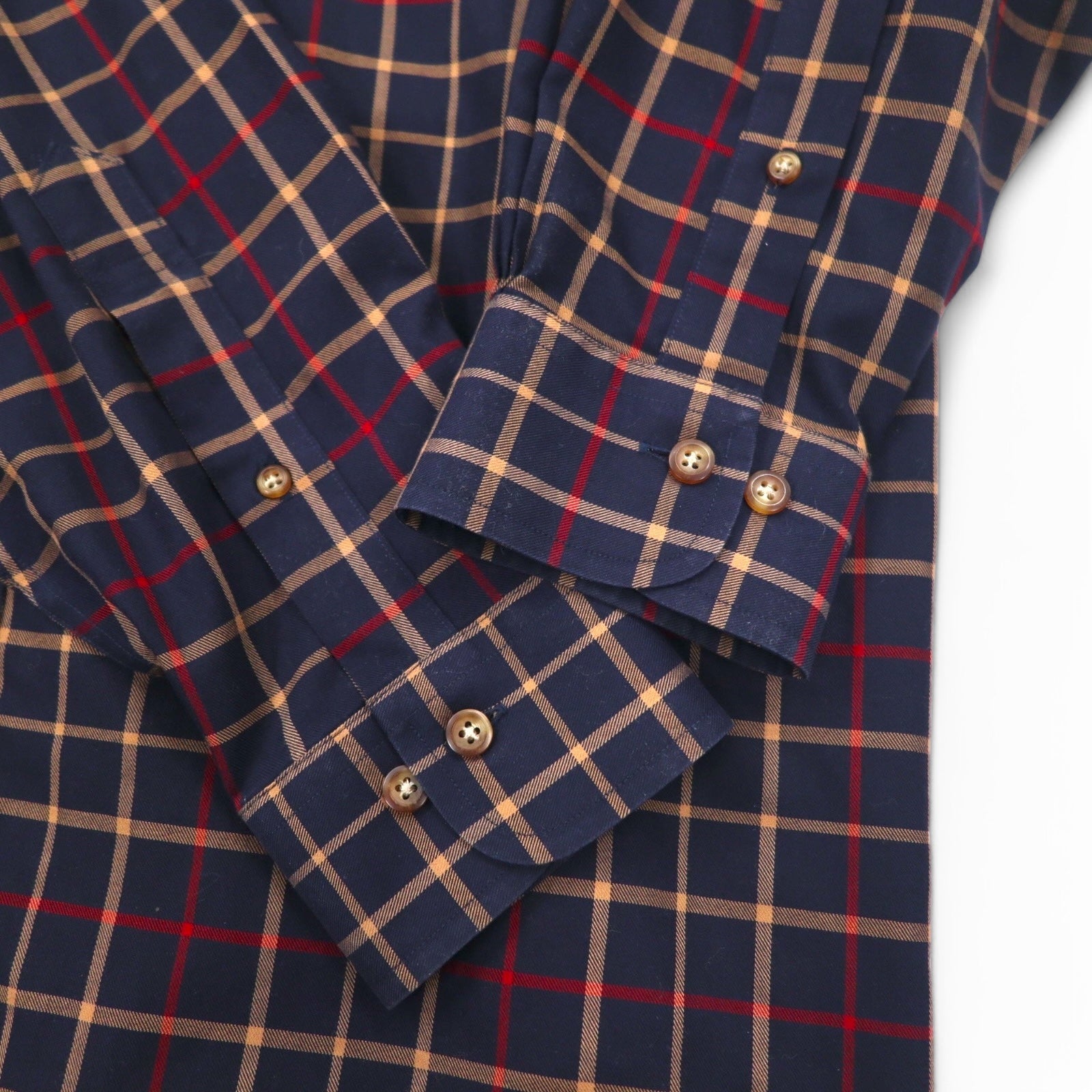 Brooks Brothers 346 Camicia button-down L Blu navy a quadri Cotone Oversize No-iron
