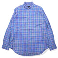 POLO RALPH LAUREN Camicia elegente a collo largo L blu scozzese cotone