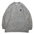 NFL ヘンリーネック ロングスリーブ Tシャツ ロンT L グレー コットン NY GIANTS