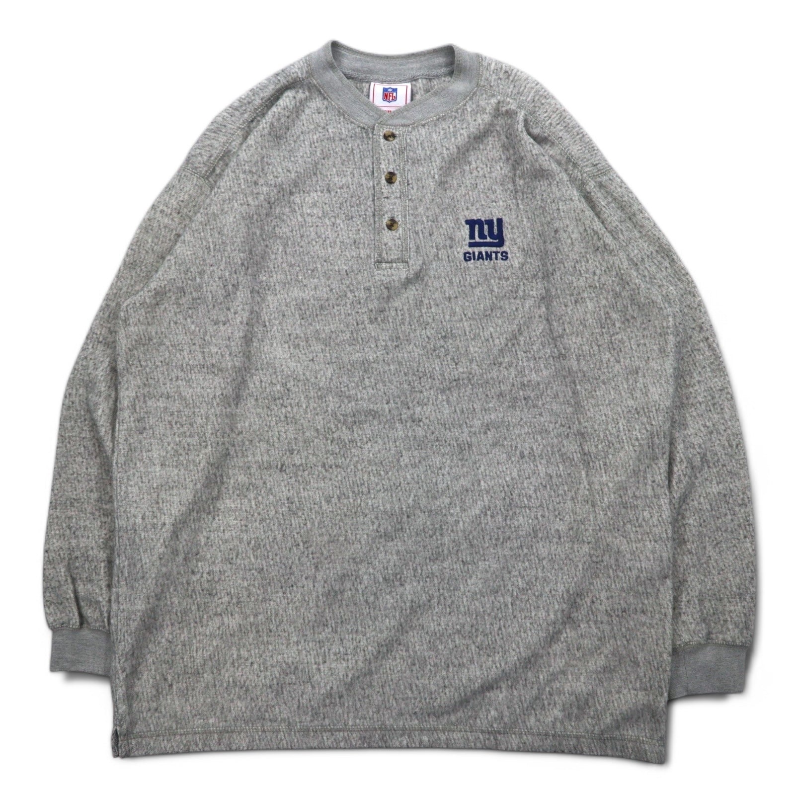 Maglia a maniche lunghe NFL Henry Neck Long Sleeve T-shirt L Grigio Cotone NY GIANTS