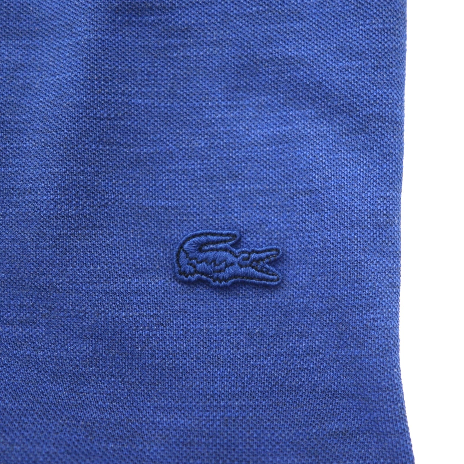 LACOSTE スリムフィット ポロシャツ L ブルー 鹿の子 SLIM FIT ワンポイントロゴ FA10269 ペルー製