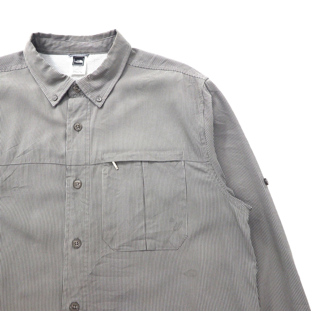 THE NORTH FACE Camicia da esterno in poliestere con fodera in rete, taglia L, grigio, modal, tasca sul petto AEVV