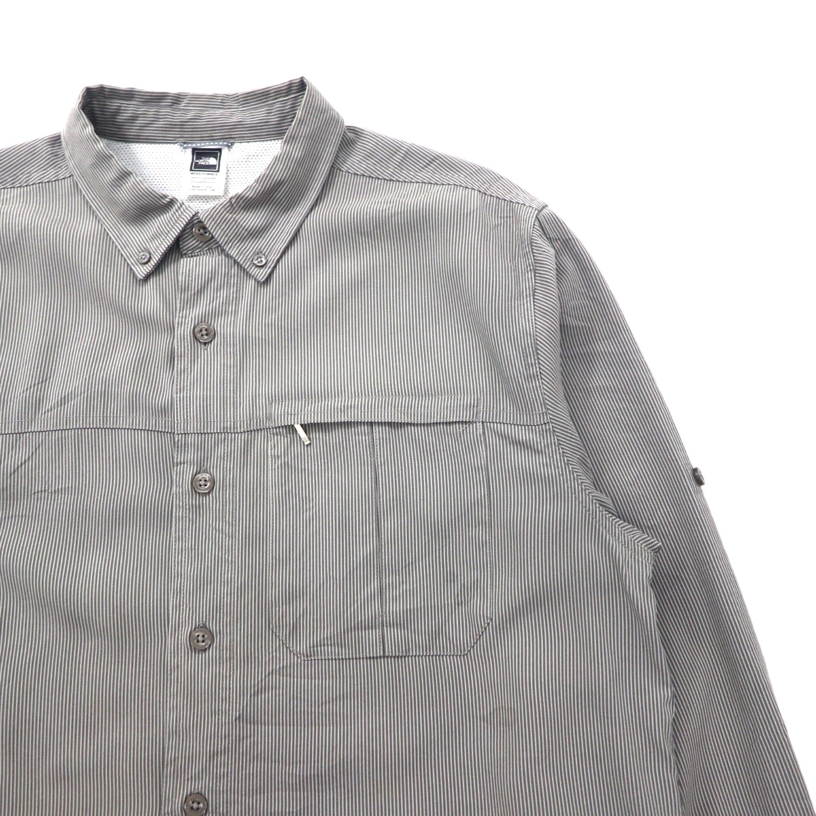 THE NORTH FACE Camicia da esterno in poliestere con fodera in rete, taglia L, grigio, modal, tasca sul petto AEVV