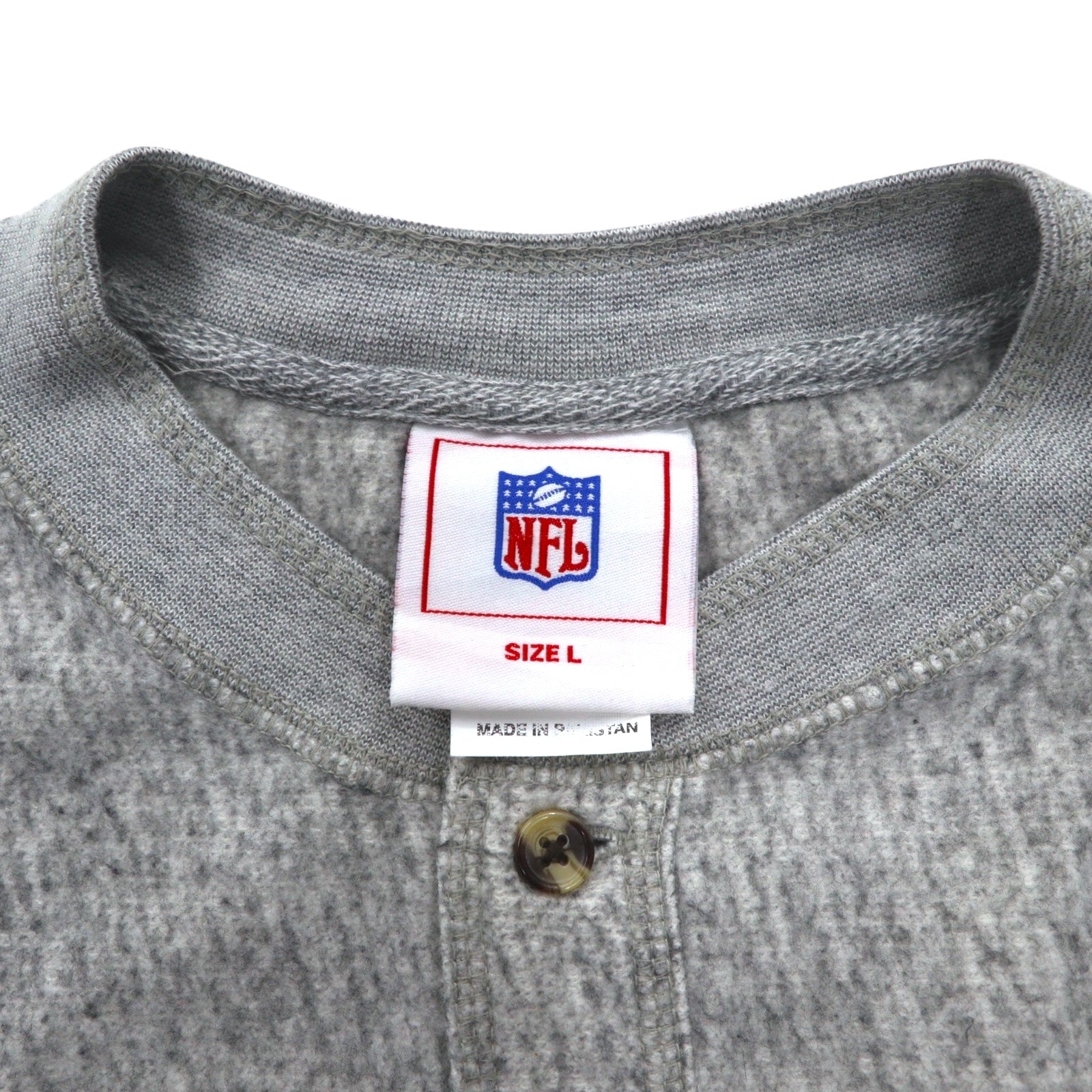 Maglia a maniche lunghe NFL Henry Neck Long Sleeve T-shirt L Grigio Cotone NY GIANTS