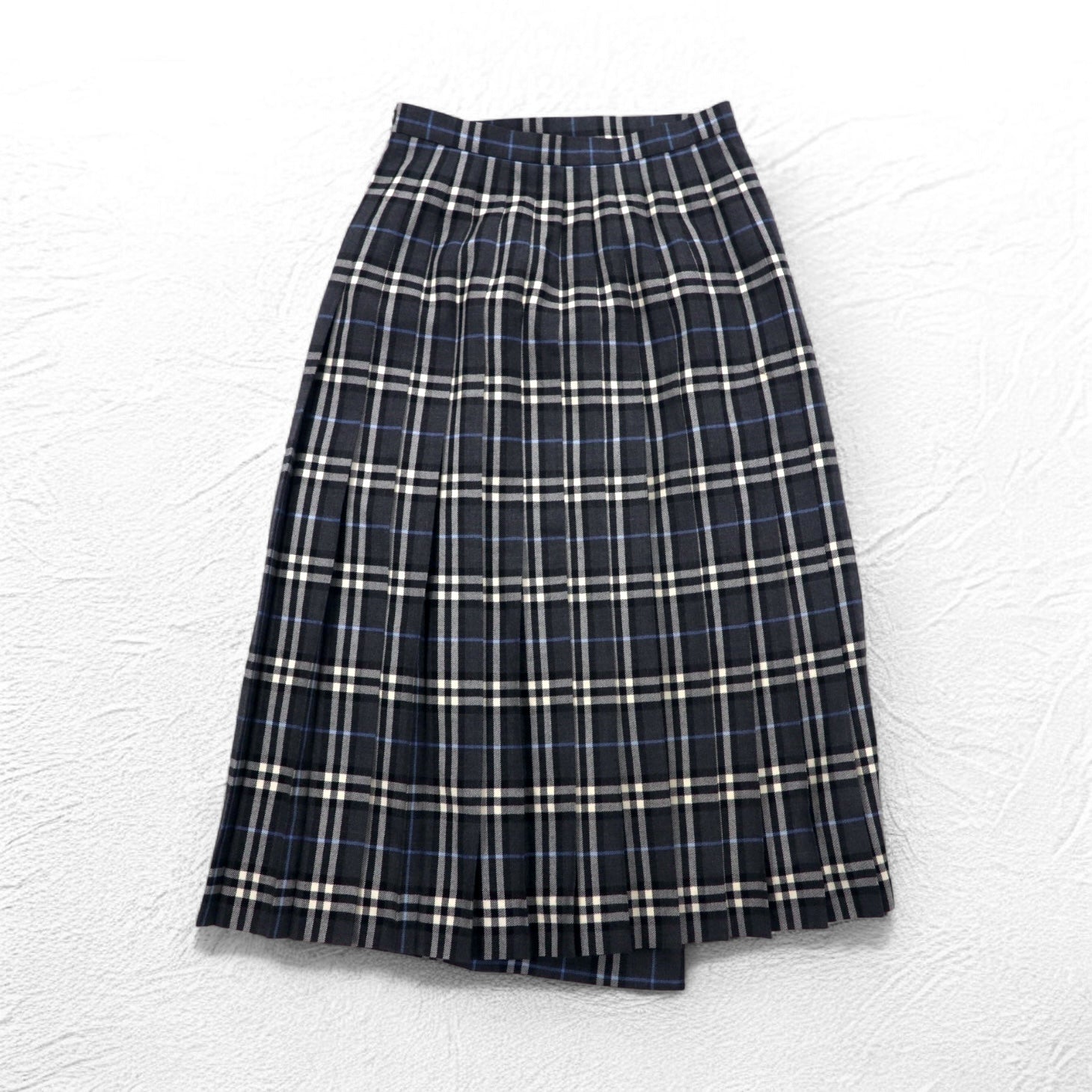 BURBERRYS gonna a pieghe a portafoglio Novacheck L grigia in lana FXA14-068 Made in Japan