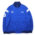 FILA Anni '90 Giacca sportiva a collo alto con colletto a costine Blu L Poliestere