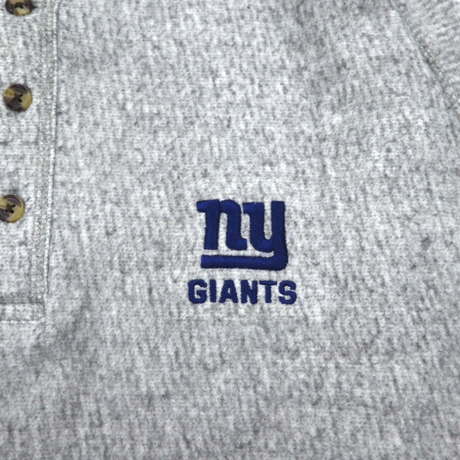 Maglia a maniche lunghe NFL Henry Neck Long Sleeve T-shirt L Grigio Cotone NY GIANTS
