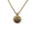 NINA RICCI Collana a catena a spirale con strass Oro Tonda Logo Vintage