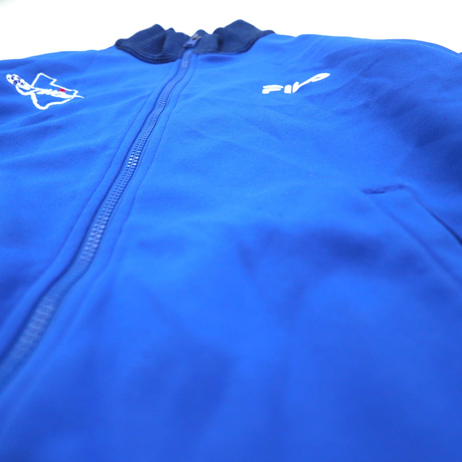FILA Anni '90 Giacca sportiva a collo alto con colletto a costine Blu L Poliestere