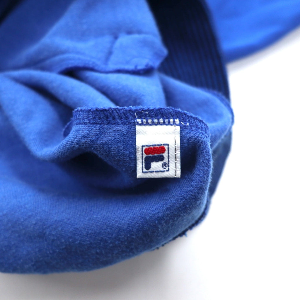 FILA Anni '90 Giacca sportiva a collo alto con colletto a costine Blu L Poliestere