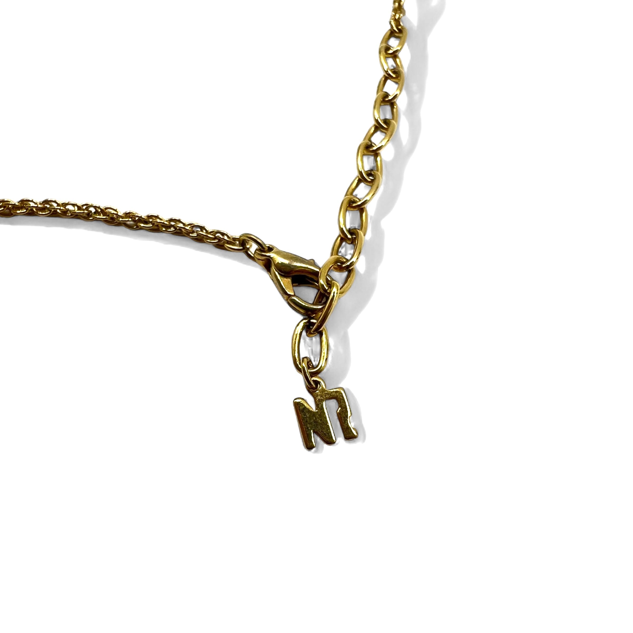 NINA RICCI Collana a catena a spirale con strass Oro Tonda Logo Vintage