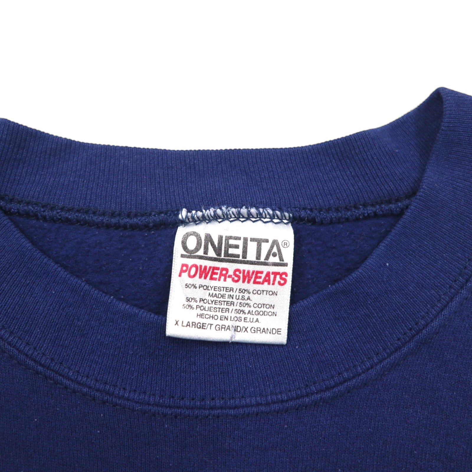 ONEITA 90s USA Vintage Sweatshirt スウェット トレーナー XL ネイビー POWER-SWEATS PALMETTO BATTALION 90年代 USA製
