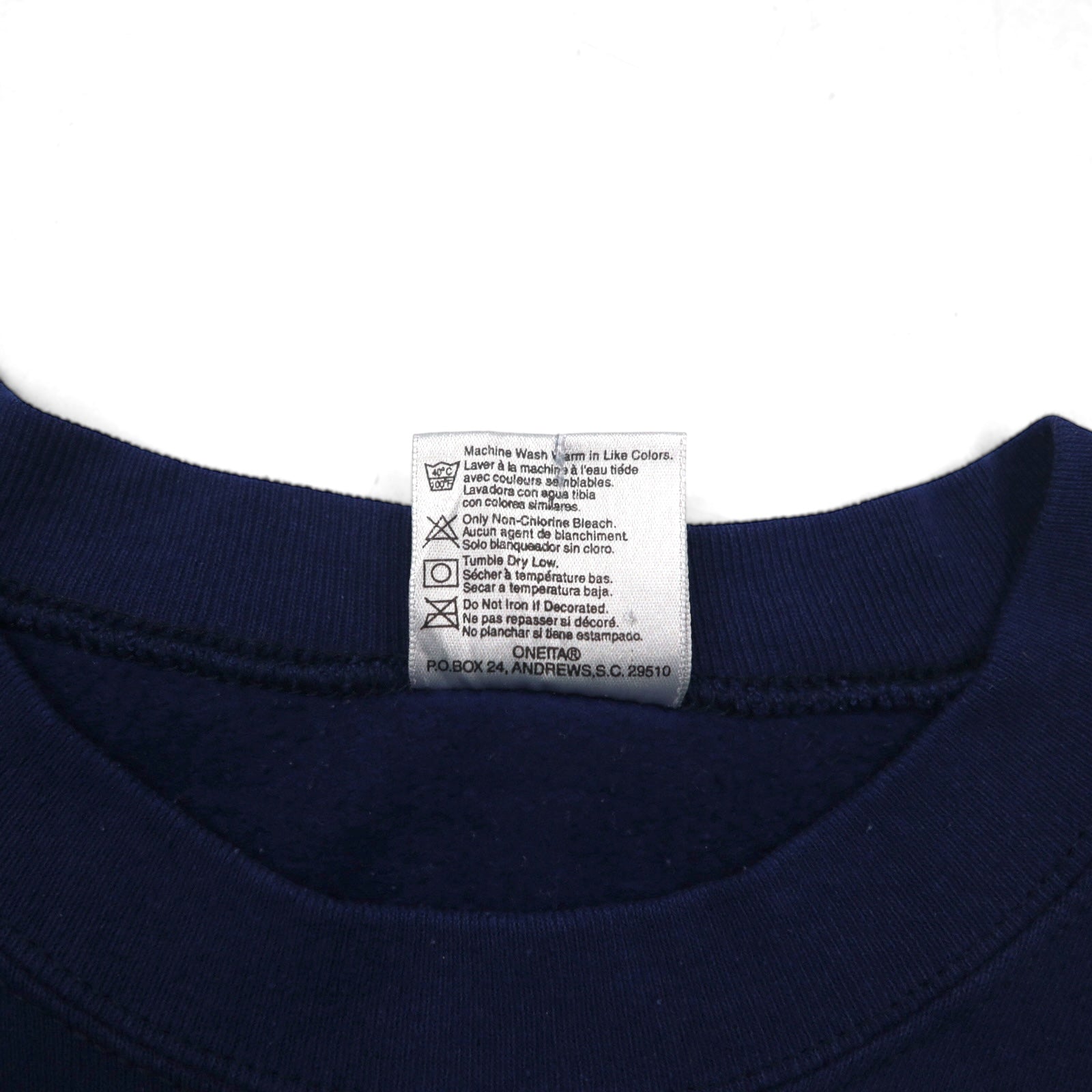 ONEITA 90s USA Vintage Sweatshirt スウェット トレーナー XL ネイビー POWER-SWEATS PALMETTO BATTALION 90年代 USA製