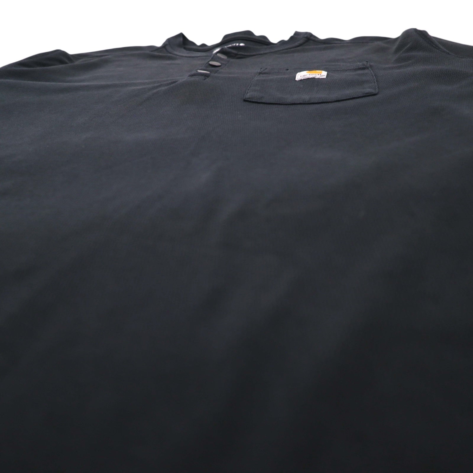Carhartt ヘビーウェイト ロングスリーブ サーマル ヘンリーネック ロンT 2XL RELAXED FIT ブラック 104429 TK4429