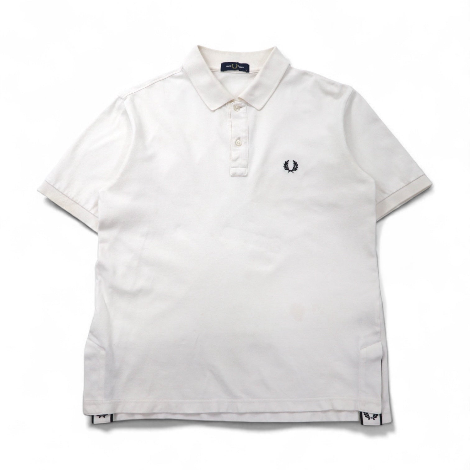FREDPERRY Polo Piquet Side Taped M Bianco Cotone Piquet F1860 Prodotto in Giappone