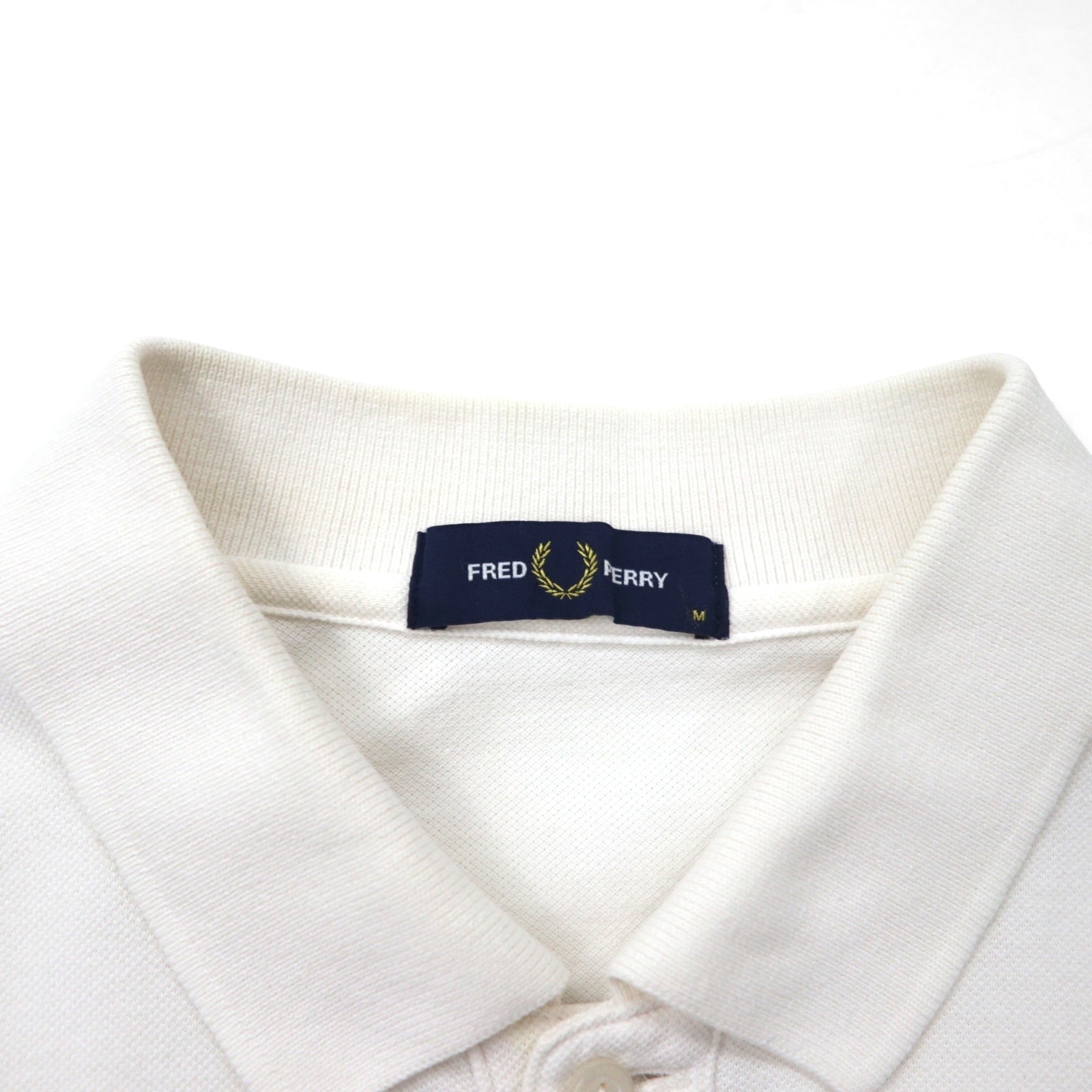 FREDPERRY Polo Piquet Side Taped M Bianco Cotone Piquet F1860 Prodotto in Giappone