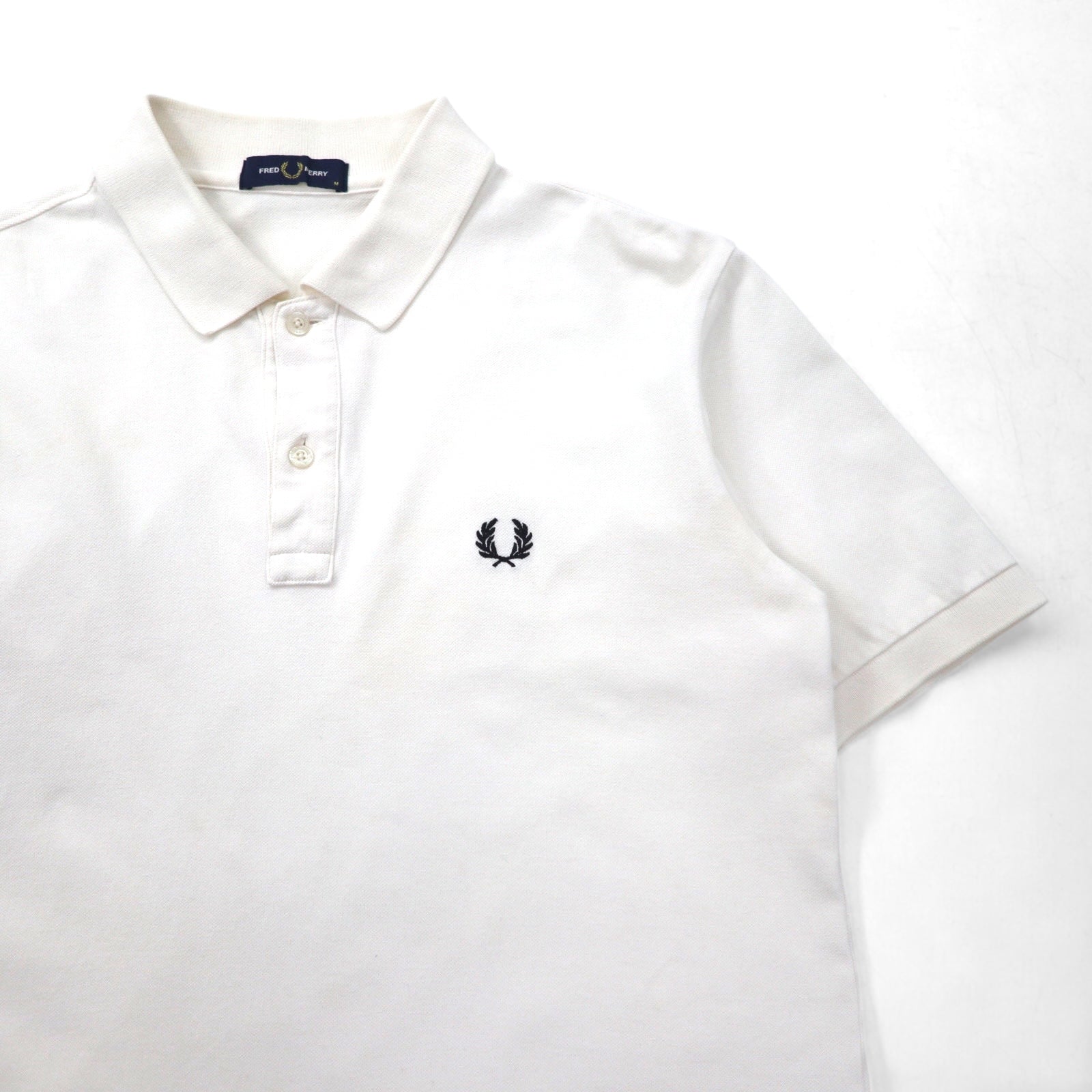 FREDPERRY Polo Piquet Side Taped M Bianco Cotone Piquet F1860 Prodotto in Giappone