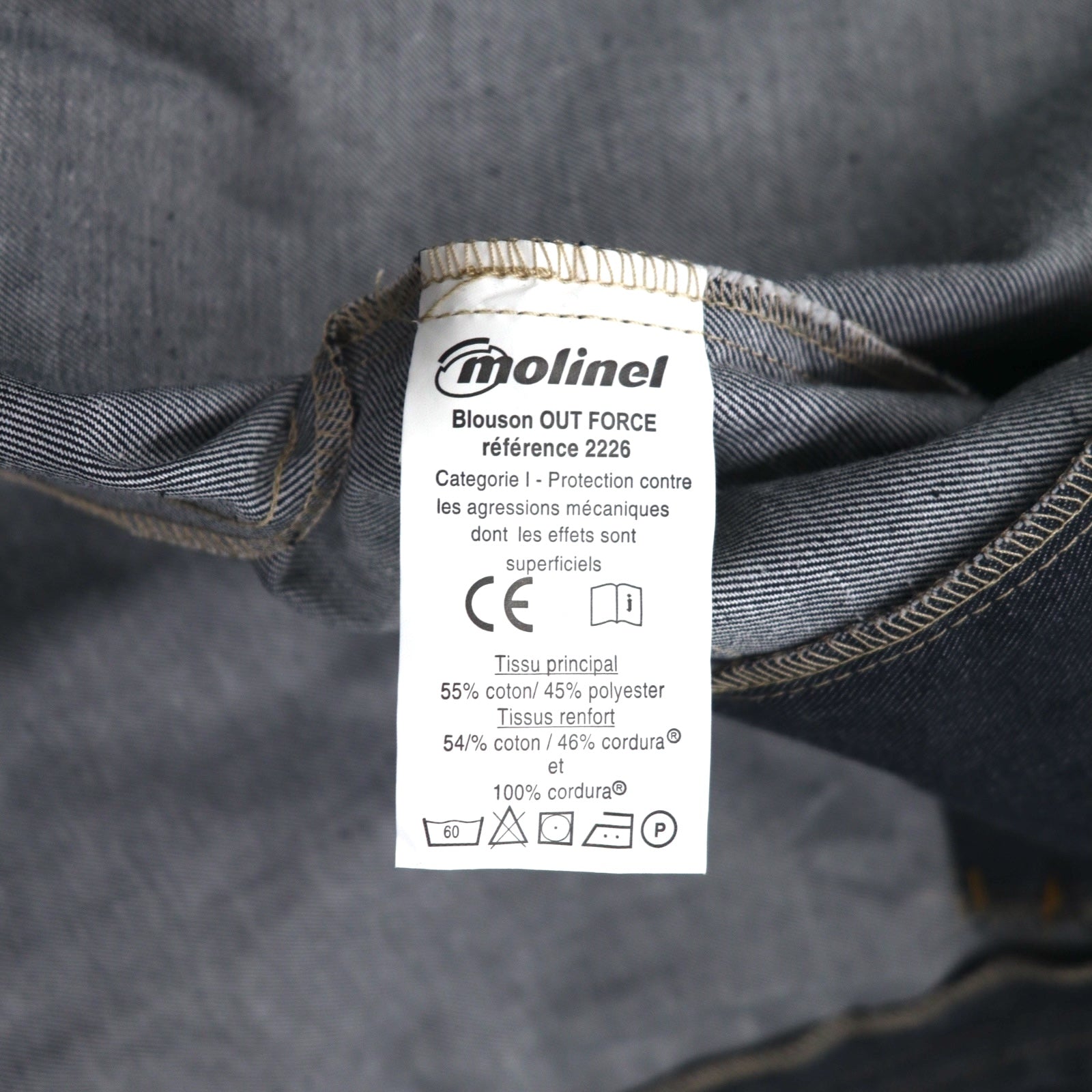 molinel expert Euro Work Francia utility jacket L grigio Cordura denim nuovo con etichette