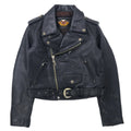 HARLEY DAVIDSON Giacca biker doppia in pelle, taglia S, colore nero, in pelle bovina, fodera trapuntata