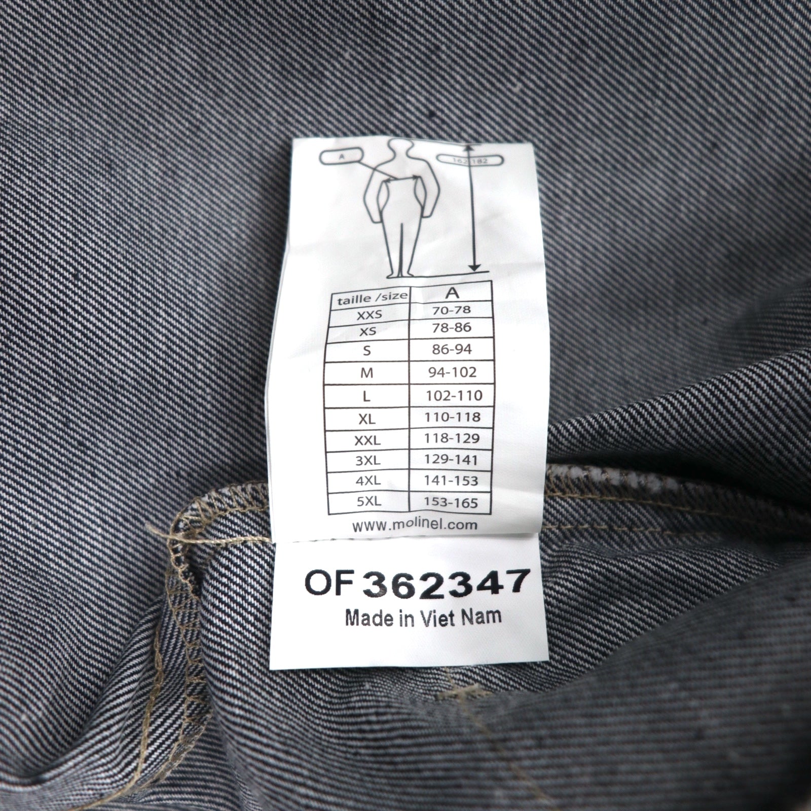 molinel expert Euro Work Francia utility jacket L grigio Cordura denim nuovo con etichette