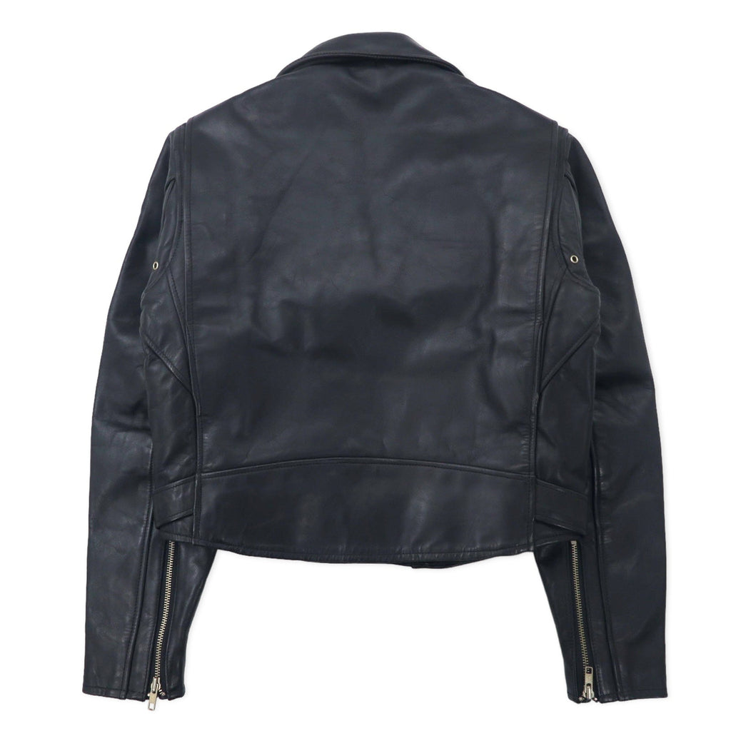 HARLEY DAVIDSON Giacca biker doppia in pelle, taglia S, colore nero, in pelle bovina, fodera trapuntata