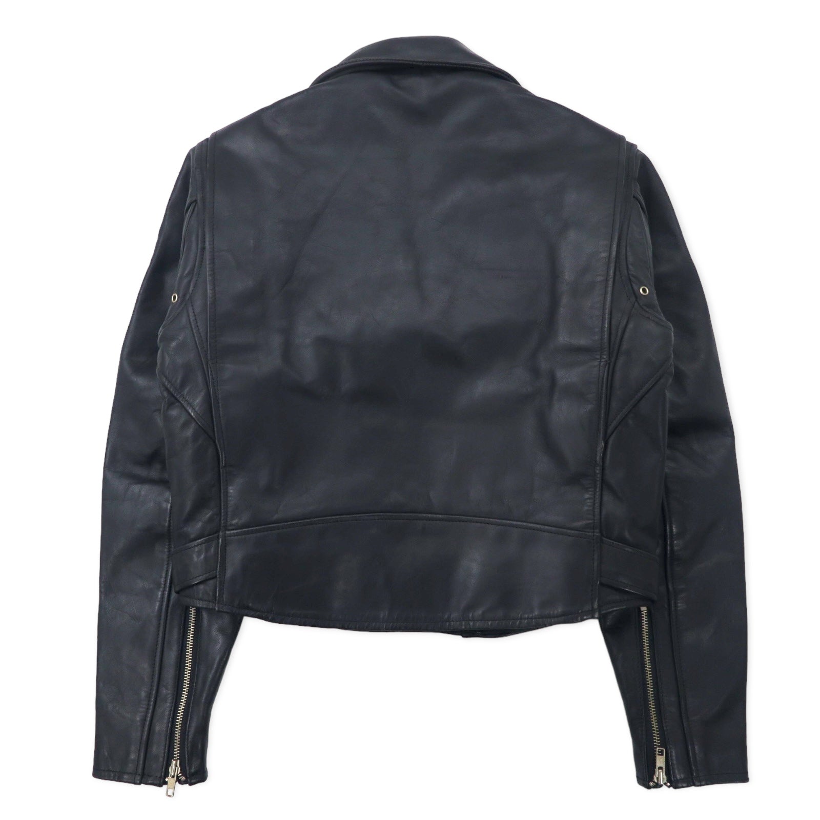 HARLEY DAVIDSON Giacca biker doppia in pelle, taglia S, colore nero, in pelle bovina, fodera trapuntata