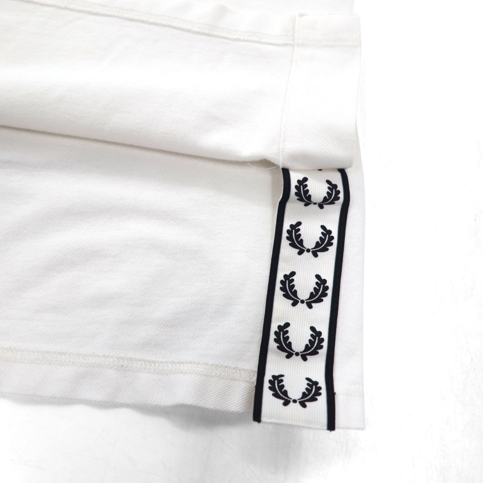 FREDPERRY Polo Piquet Side Taped M Bianco Cotone Piquet F1860 Prodotto in Giappone