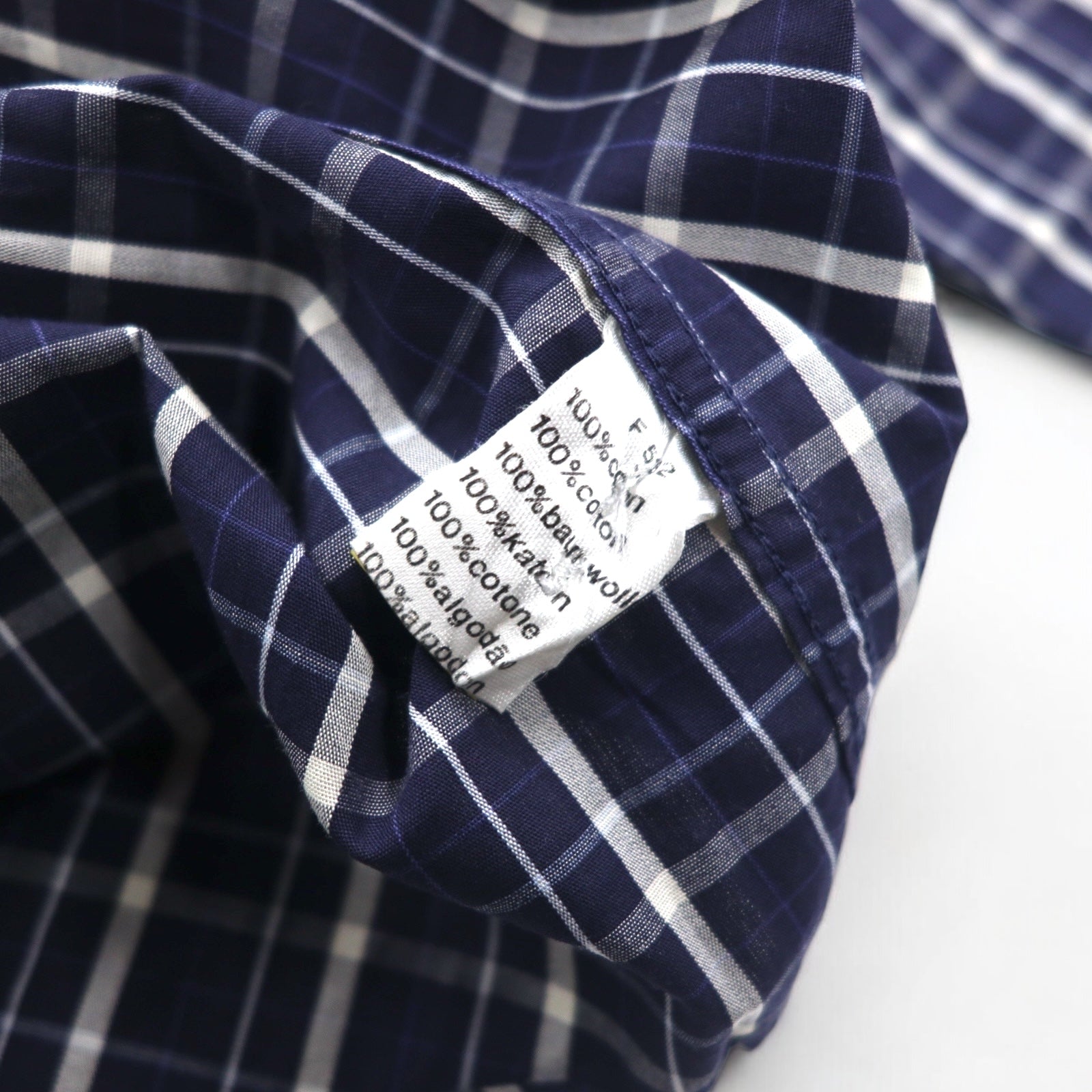 Camicia button-down LACOSTE L blu navy a quadri cotone, prodotta da DEVANLAY, modello F5182