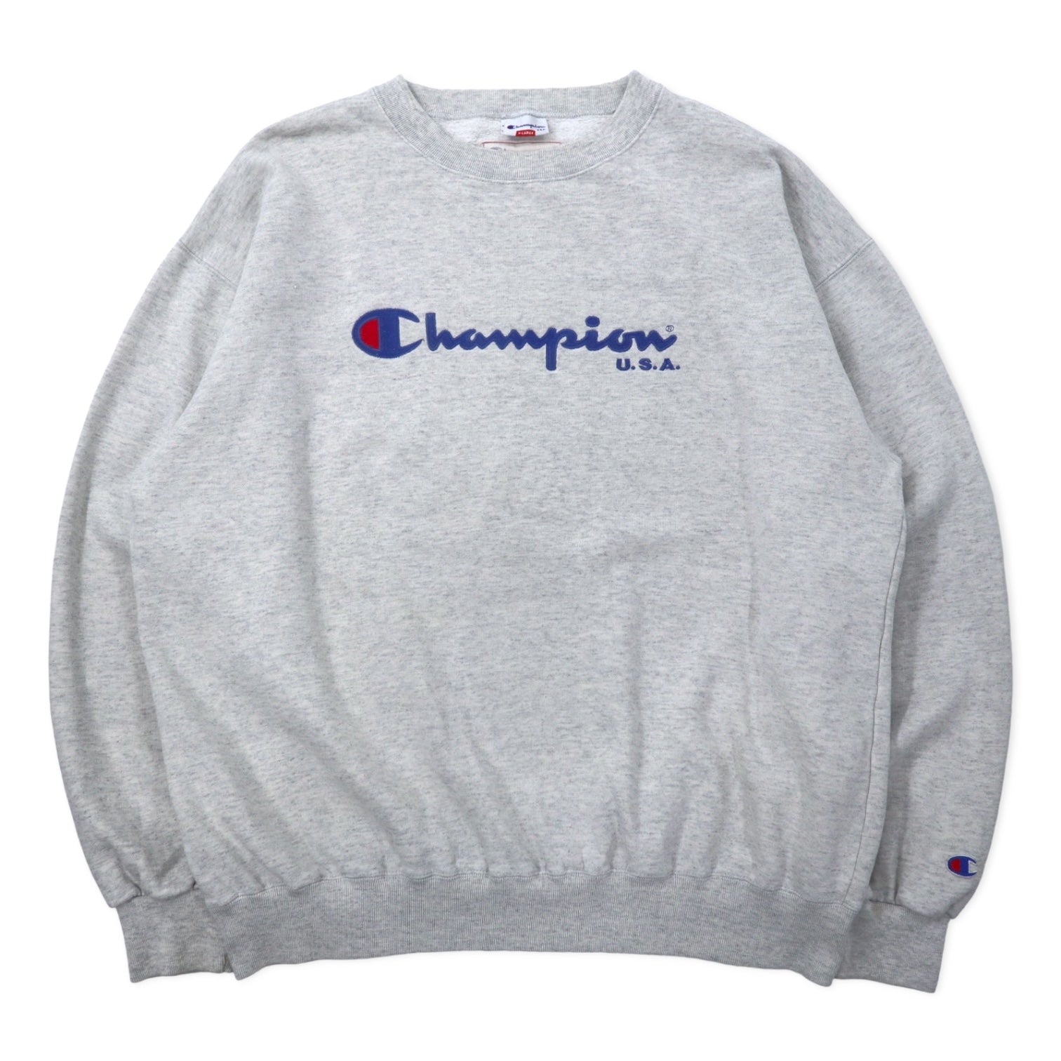 Champion Made in Italy anni '80 Logo script ricamato Felpa XL Grigio Cotone