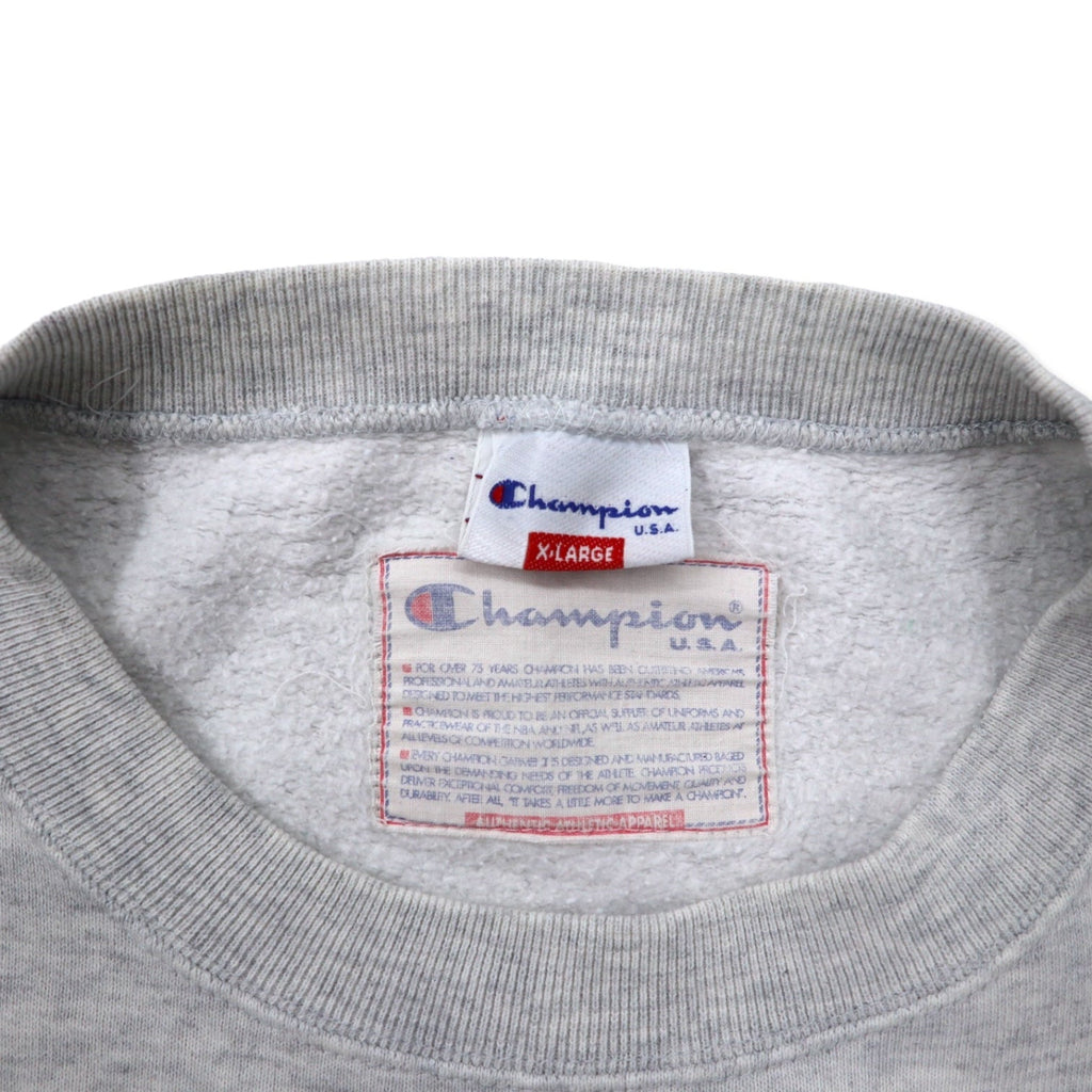 Champion Made in Italy anni '80 Logo script ricamato Felpa XL Grigio Cotone