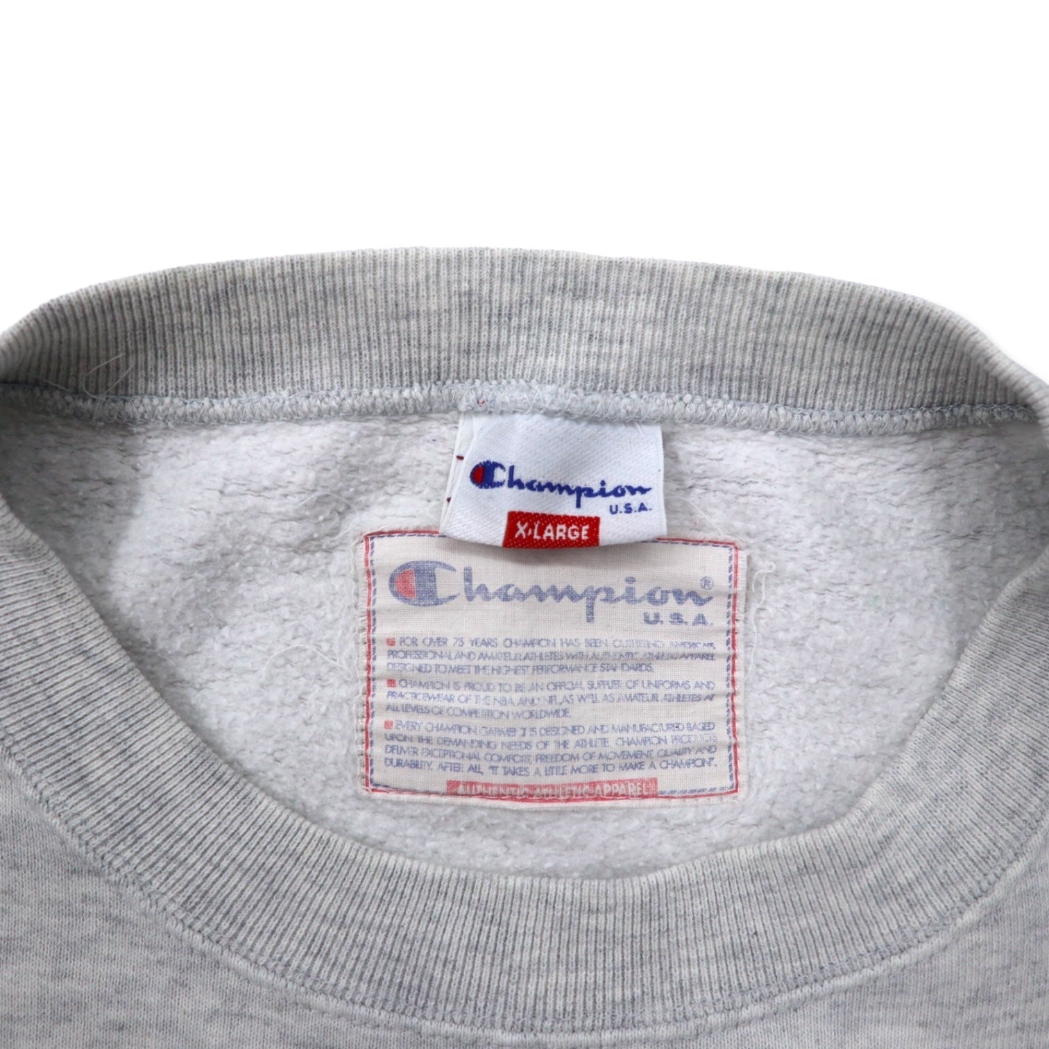 Champion Made in Italy anni '80 Logo script ricamato Felpa XL Grigio Cotone